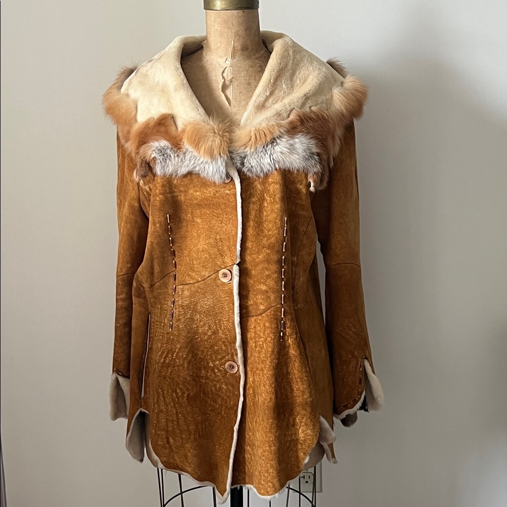 Vintage Genuine Shearling & Coyote Coat